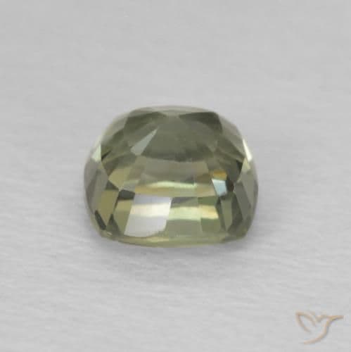 0.75ct Light Forest Green Sapphire, Cushion Cut, 4.7x4.6 mm