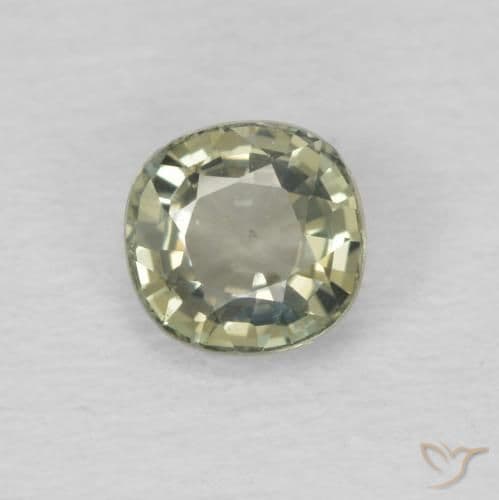 0.54ct Light Forest Green Sapphire, Cushion Cut, 4.5x4.4 mm