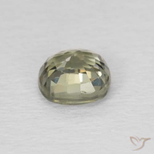 0.54ct Light Forest Green Sapphire, Cushion Cut, 4.5x4.4 mm