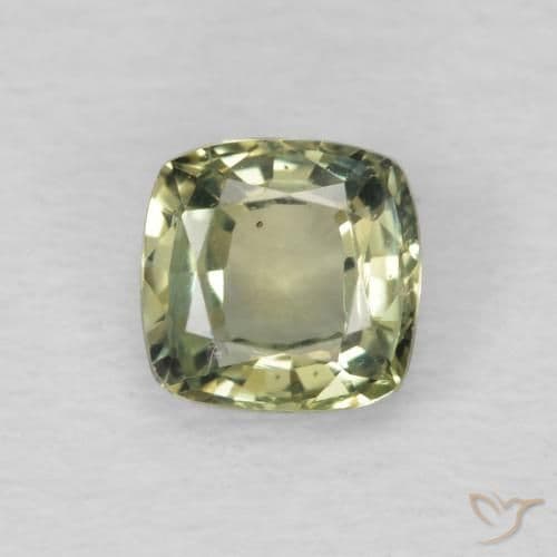 0.59ct Light Forest Green Sapphire, Cushion Cut, 4.6x4.5 mm