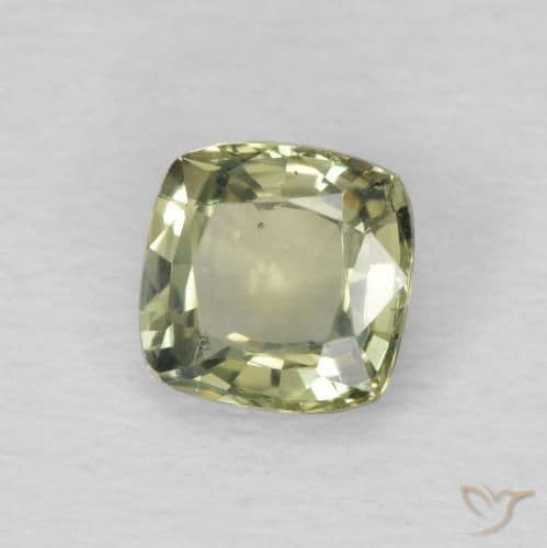 0.59ct Light Forest Green Sapphire, Cushion Cut, 4.6x4.5 mm