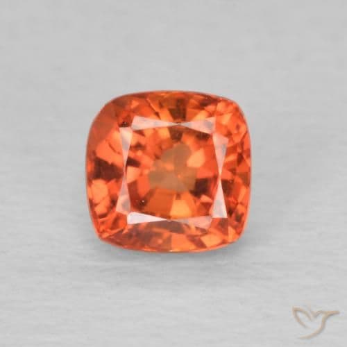 1.16ct Apricot Orange Sapphire, Cushion Cut, 4.3x4.3 mm