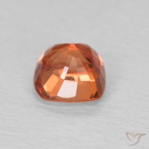 0.56ct Natural Fire Orange Sapphire, Cushion Cut, 4.3x4.2 mm