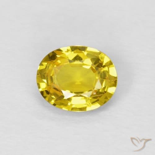 0.64ct Natural Medium Yellow Sapphire, Oval Cut, 5.8x4.7 mm