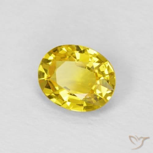 0.64ct Natural Medium Yellow Sapphire, Oval Cut, 5.8x4.7 mm