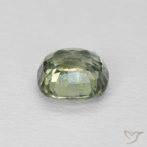 0.52ct Natural Sage Green Sapphire, Cushion Cut, 4.5x4.5 mm