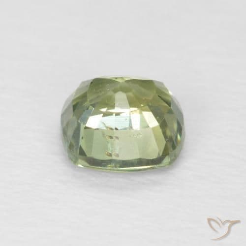 0.59ct Very Light Sage Green Sapphire, Cushion Cut, 4.5x4.5 mm