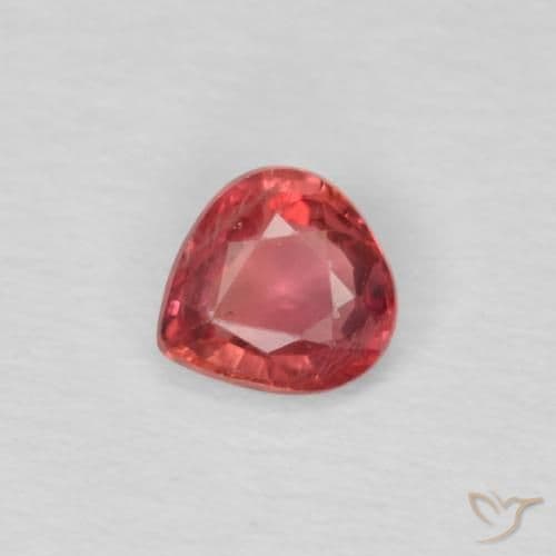 0.44ct Natural Medium Red Sapphire, Pear Shape, 4.8x4.6 mm