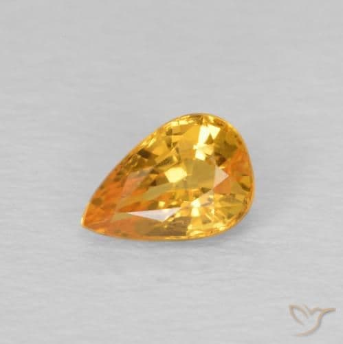 0.61ct Natural Medium Orange Sapphire, Pear Shape, 6x4.1 mm