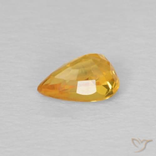 0.61ct Natural Medium Orange Sapphire, Pear Shape, 6x4.1 mm