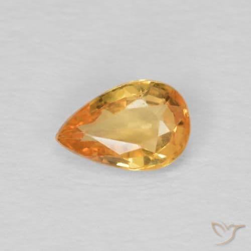 0.51ct Natural Dark Golden Sapphire, Pear Shape, 6x4 mm