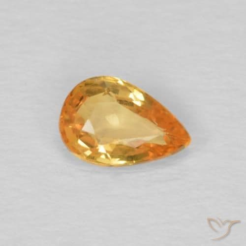 0.51ct Natural Dark Golden Sapphire, Pear Shape, 6x4 mm