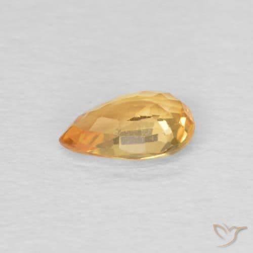 0.51ct Natural Dark Golden Sapphire, Pear Shape, 6x4 mm