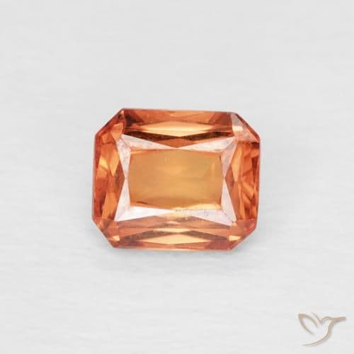 0.53ct Natural Warm Orange Sapphire, Emerald Cut, 4.8x3.9 mm