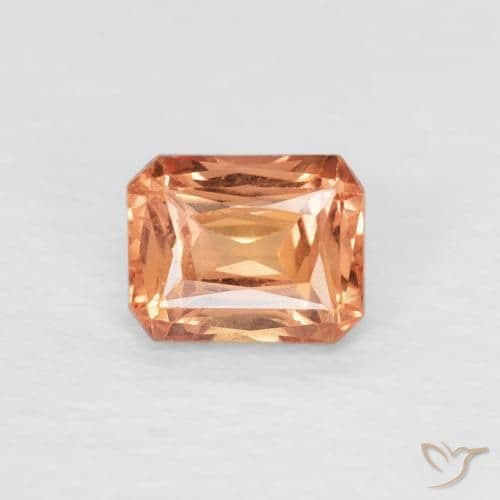 0.53ct Natural Warm Orange Sapphire, Emerald Cut, 4.8x3.9 mm