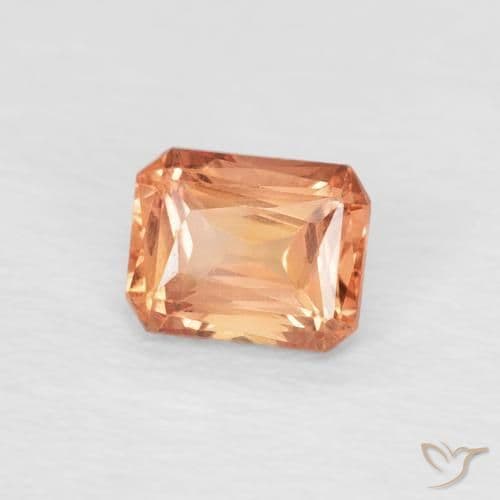 0.55ct Medium Orange Sapphire, Emerald Cut, 4.9x3.9 mm