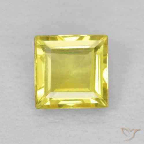 0.68ct Natural Light Yellow Sapphire, Square, 4.3x4.3 mm