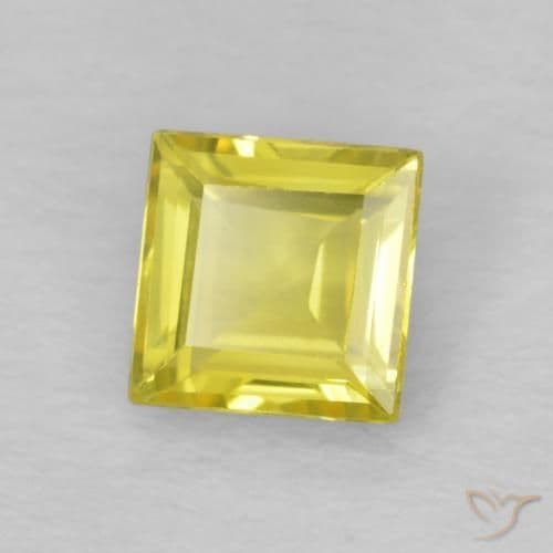 0.56ct Natural Light Yellow Sapphire, Square, 4.4x4.4 mm