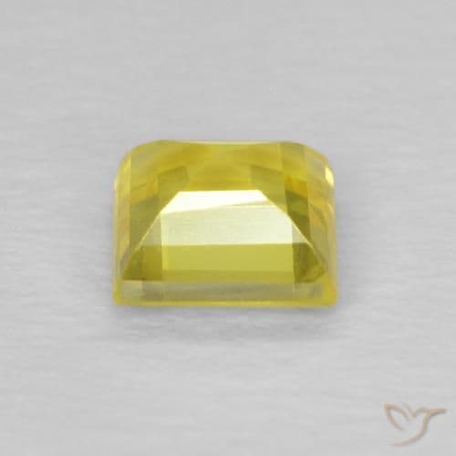 0.56ct Natural Light Yellow Sapphire, Square, 4.4x4.4 mm