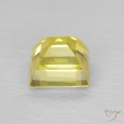 0.68ct Natural Light Yellow Sapphire, Square, 4.3x4.3 mm