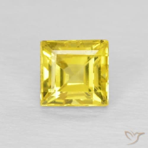 0.54ct Natural Cyber Yellow Sapphire, Square, 4.1x4 mm