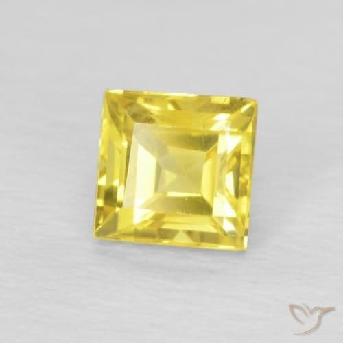 0.54ct Natural Cyber Yellow Sapphire, Square, 4.1x4 mm