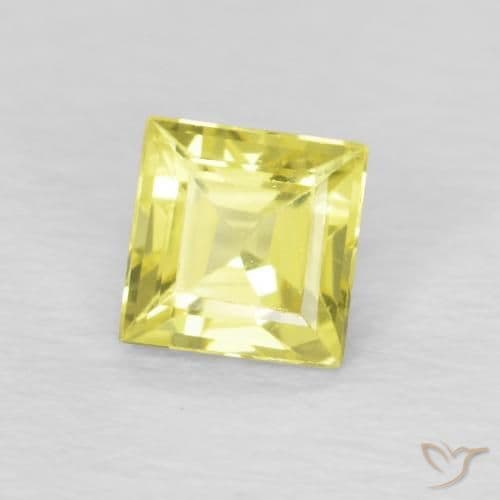 0.46ct Natural Light Yellow Sapphire, Square, 4x4 mm