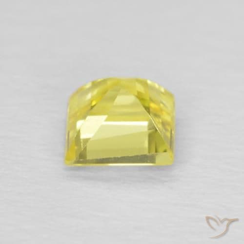0.46ct Natural Light Yellow Sapphire, Square, 4x4 mm