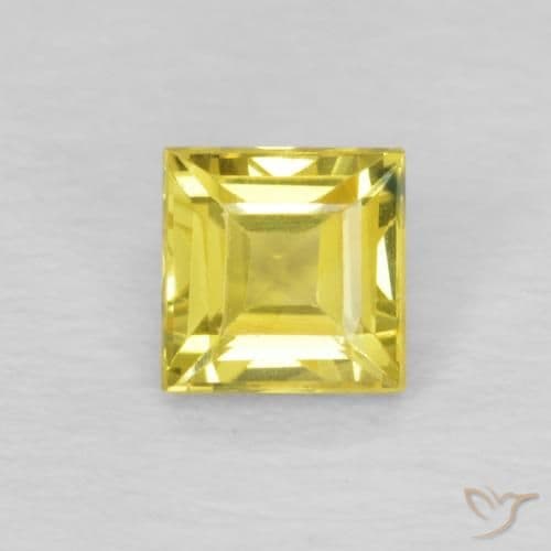 0.52ct Natural Medium Yellow Sapphire, Square, 4x4 mm