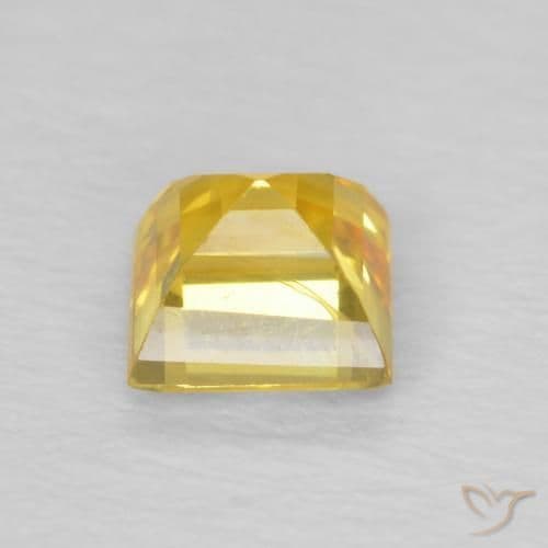 0.60ct Natural Medium Yellow Sapphire, Square, 4.3x4.2 mm
