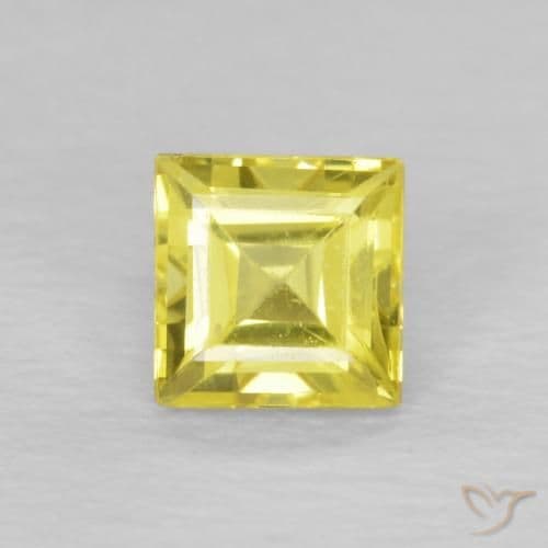 0.54ct Natural Cyber Yellow Sapphire, Square, 4.1x4 mm