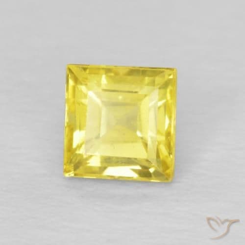 0.60ct Natural Light Yellow Sapphire, Square, 4.1x4 mm