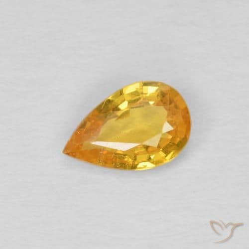 0.39ct Natural Dark Golden Sapphire, Pear Shape, 6x3.9 mm