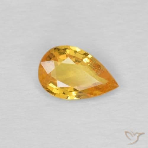 0.39ct Natural Dark Golden Sapphire, Pear Shape, 6x3.9 mm