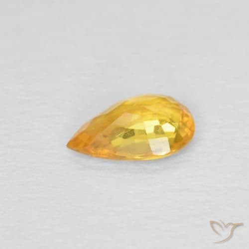 0.39ct Natural Dark Golden Sapphire, Pear Shape, 6x3.9 mm