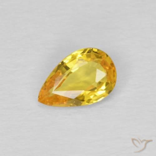 0.42ct Natural Golden Sapphire, Pear Shape, 6x3.9 mm