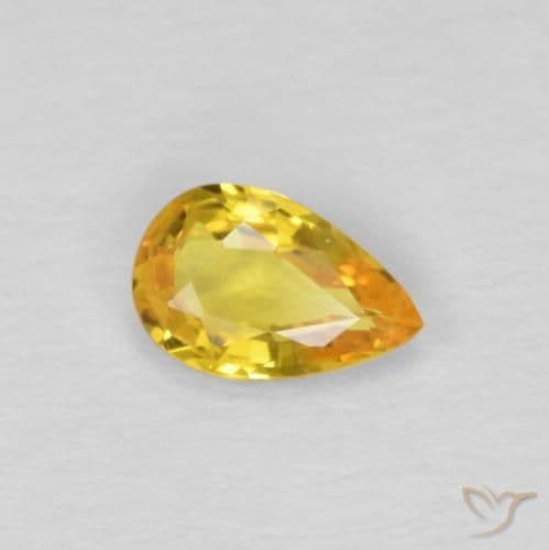 0.42ct Natural Golden Sapphire, Pear Shape, 6x3.9 mm
