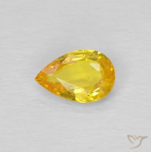 1.37ct Natural Light Yellow Sapphire, Pear Shape, 8.4x5.9 mm