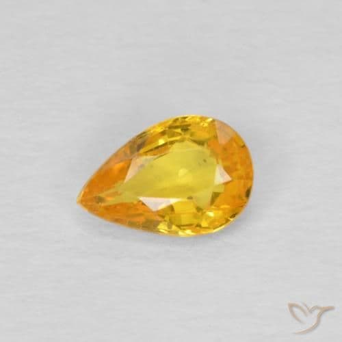 0.45ct Golden Orange Sapphire, Pear Shape, 5.9x3.9 mm