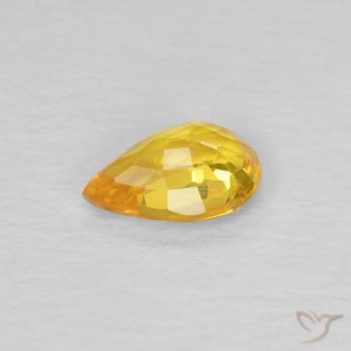 0.45ct Golden Orange Sapphire, Pear Shape, 5.9x3.9 mm