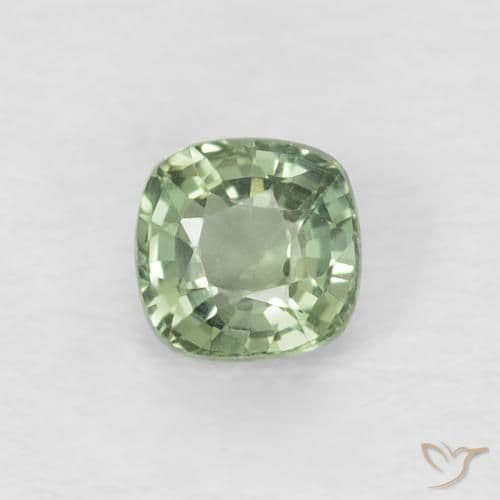 0.44ct Natural Yellow Green Sapphire, Cushion Cut, 4.2x4 mm