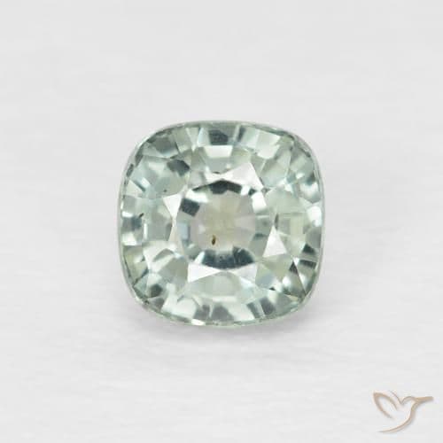 0.59ct Natural Green Sapphire, Cushion Cut, 4.3x4.3 mm