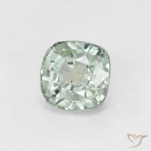 0.59ct Natural Green Sapphire, Cushion Cut, 4.3x4.3 mm