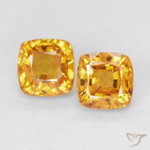 1.00ct Natural Yellow Sapphire, Cushion Cut, 4.1x4.1 mm