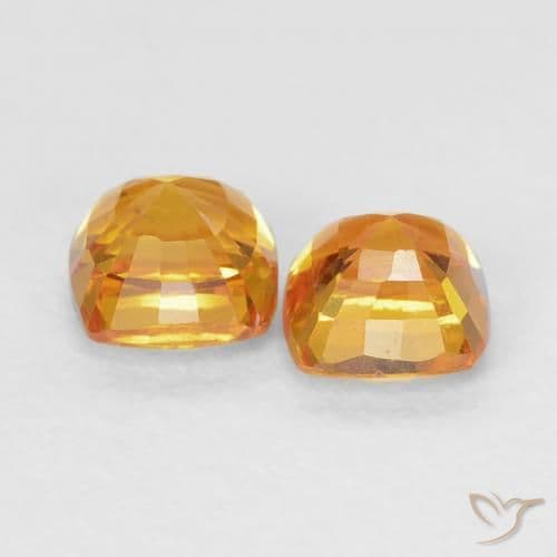 1.00ct Natural Yellow Sapphire, Cushion Cut, 4.1x4.1 mm