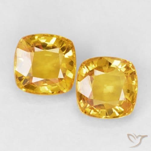1.36ct Natural Golden Sapphire, Cushion Cut, 4.8x4.7 mm