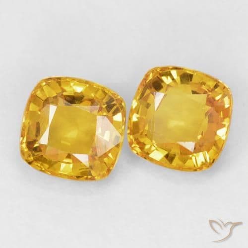1.36ct Natural Golden Sapphire, Cushion Cut, 4.8x4.7 mm