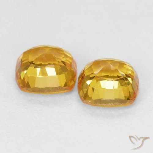 1.36ct Natural Golden Sapphire, Cushion Cut, 4.8x4.7 mm