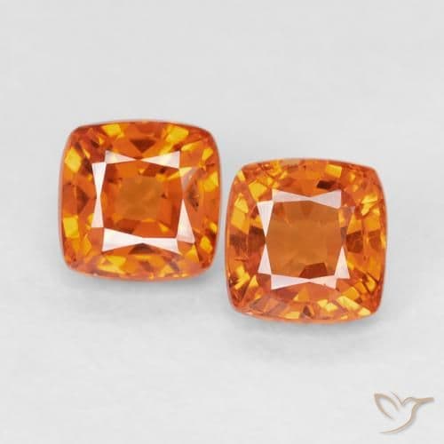 1.06ct Natural Fire Orange Sapphire, Cushion Cut, 4.1x4.1 mm