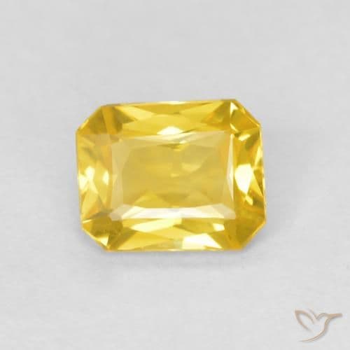 0.46ct Natural Golden Orange Sapphire, Emerald Cut, 4.9x4 mm